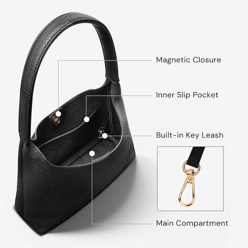 Hobo Bags for Women, Small Slouchy Hobo Purse, Soft Vegan Leather Shoulder Bag Trendy Everyday Tote Handbag, 11'' (28cm) in Kuwait