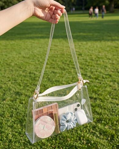 BS-VOG Clear Purses for Women, Clear Shoulder Bag for Stadium Events, Small Stadium Hobo Handbag for Concert Outfits | Clear Purse in Kuwait