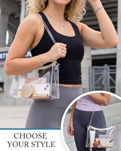 BS-VOG Clear Purses for Women, Clear Shoulder Bag for Stadium Events, Small Stadium Hobo Handbag for Concert Outfits | Clear Purse in Kuwait