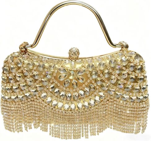 2026 Fringe Rhinestones Clutch Purse for Women Elegant Mesh Evening Bag Crystal Handbag in Kuwait