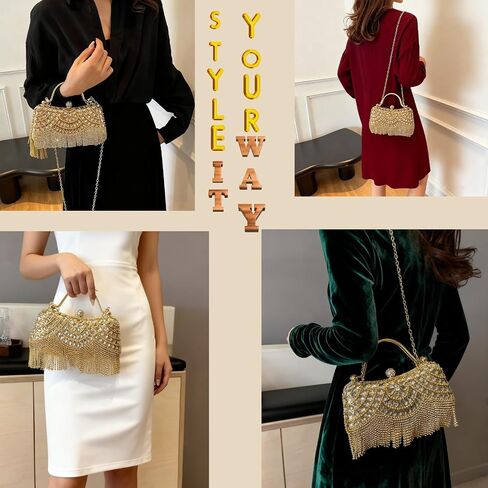 2026 Fringe Rhinestones Clutch Purse for Women Elegant Mesh Evening Bag Crystal Handbag in Kuwait