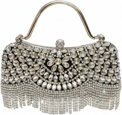 2026 Fringe Rhinestones Clutch Purse for Women Elegant Mesh Evening Bag Crystal Handbag in Kuwait