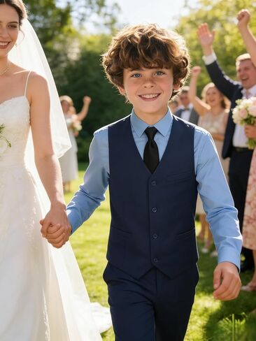 Bakerbear Boys Vest for Kids Formal Slim Fit Waistcoat Toddler Wedding Prom Easter Suit Vests Chalecos Para Niños in Saudi Arabia