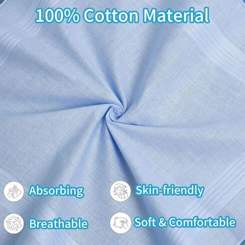 5 Pack Men's Handkerchiefs 100% Cotton - 16x16 Inch (40x40cm), Classic Style, Aggressively Absorbing & Machine Washable - Premium Hankies for Men & Women in Kuwait