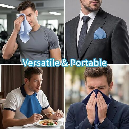 5 Pack Men's Handkerchiefs 100% Cotton - 16x16 Inch (40x40cm), Classic Style, Aggressively Absorbing & Machine Washable - Premium Hankies for Men & Women in Kuwait