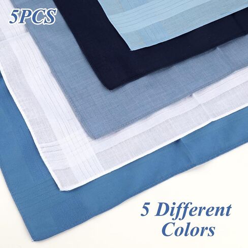 15.7" Cotton Navy Blue Pocket Squares for Men, Machine Wash Soft Gentlemen Handkerchiefs Hankie for Formal Daily Use in Kuwait