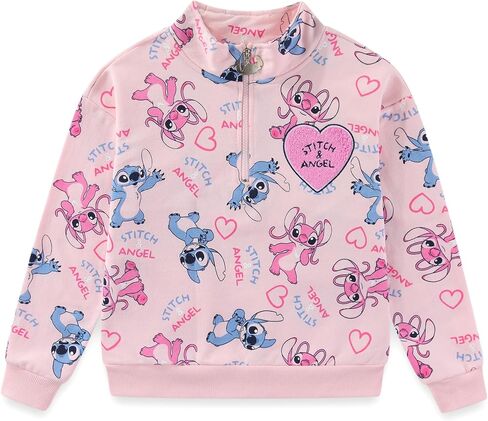 Disney Lilo & Stitch Angel Girls Quarter Zip Pullover Sweatshirt for Big Kids in Kuwait