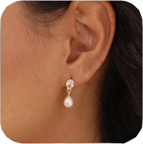 Gold Earrings for Women Trendy, Dainty Dangle Earrings 14K Gold Plated Drop Earrings Cute Wedding Earrings Fashion Prom Bridal Jewelry Gifts in Kuwait