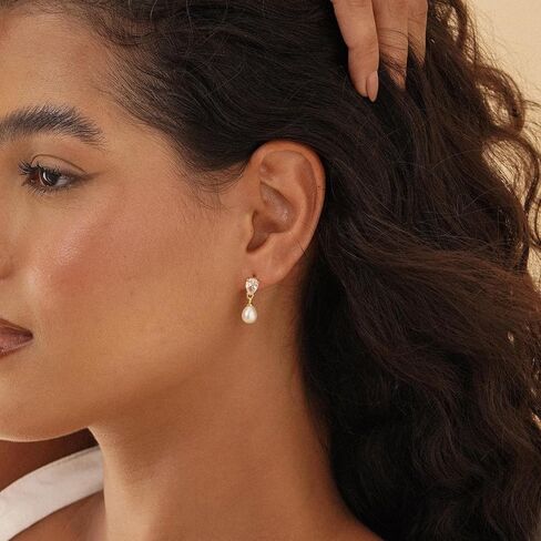 Gold Earrings for Women Trendy, Dainty Dangle Earrings 14K Gold Plated Drop Earrings Cute Wedding Earrings Fashion Prom Bridal Jewelry Gifts in Kuwait