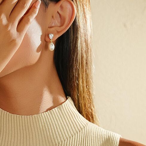 Gold Earrings for Women Trendy, Dainty Dangle Earrings 14K Gold Plated Drop Earrings Cute Wedding Earrings Fashion Prom Bridal Jewelry Gifts in Kuwait