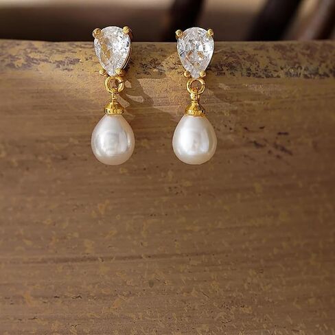 Gold Earrings for Women Trendy, Dainty Dangle Earrings 14K Gold Plated Drop Earrings Cute Wedding Earrings Fashion Prom Bridal Jewelry Gifts in Kuwait