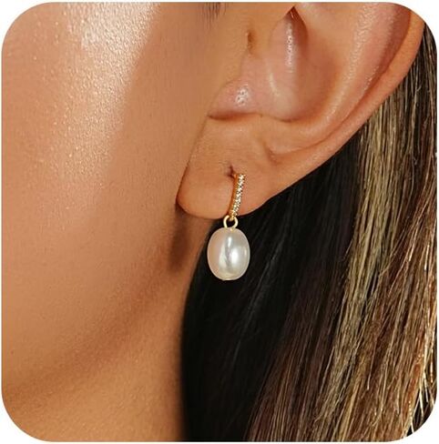 Gold Earrings for Women Trendy, Dainty Dangle Earrings 14K Gold Plated Drop Earrings Cute Wedding Earrings Fashion Prom Bridal Jewelry Gifts in Kuwait