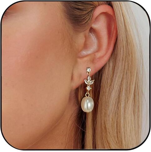 Gold Earrings for Women Trendy, Dainty Dangle Earrings 14K Gold Plated Drop Earrings Cute Wedding Earrings Fashion Prom Bridal Jewelry Gifts in Kuwait