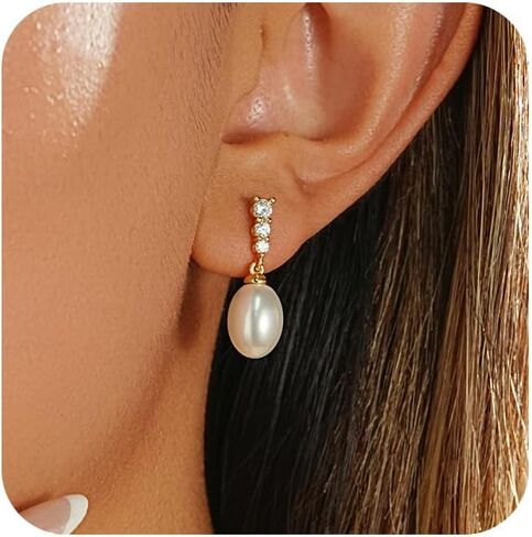 Gold Earrings for Women Trendy, Dainty Dangle Earrings 14K Gold Plated Drop Earrings Cute Wedding Earrings Fashion Prom Bridal Jewelry Gifts in Kuwait