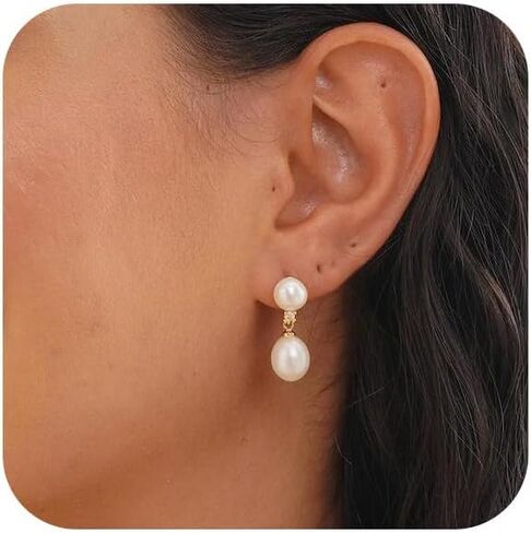 Gold Earrings for Women Trendy, Dainty Dangle Earrings 14K Gold Plated Drop Earrings Cute Wedding Earrings Fashion Prom Bridal Jewelry Gifts in Kuwait