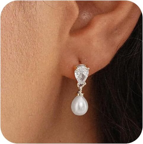 Gold Earrings for Women Trendy, Dainty Dangle Earrings 14K Gold Plated Drop Earrings Cute Wedding Earrings Fashion Prom Bridal Jewelry Gifts in Kuwait