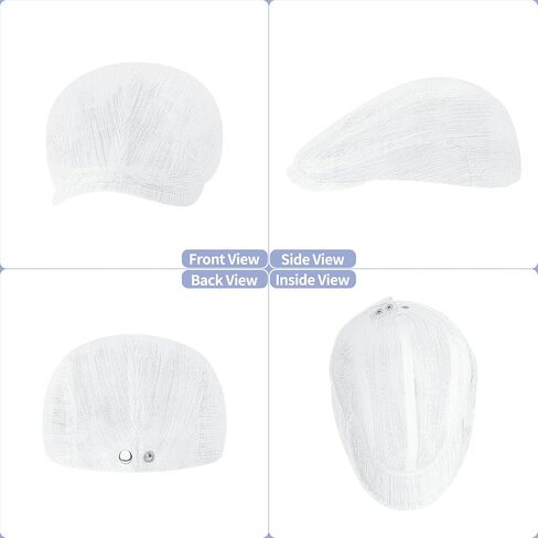 POUDAY Flat Caps for Men Newsboy Cap Linen Mens Hats Breathable Golf Hat Lightweight Cooling for Summer in Saudi Arabia