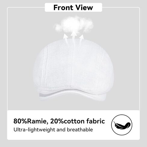 Flat Ivy Newsboy Cap for Men Classic Ramie Irish Cabbie Driving Hunting Summer Sun Hat in Saudi Arabia