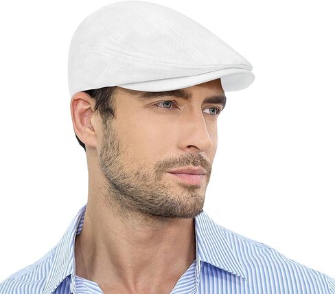 Flat Ivy Newsboy Cap for Men Classic Ramie Irish Cabbie Driving Hunting Summer Sun Hat in Saudi Arabia