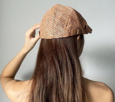 Men Straw Beret Newsboy Hat, Summer Straw Beret Hats for Women, Mesh Adjustable Flat Gatsby Hat Cabbie Ivy Driving Cap in Saudi Arabia