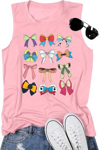 ALLTB Magic Tank Tops Women Princess Shirt Magical Bow Vest Tee Summer Vacation Castle Graphic Sleeveless Tops in Kuwait