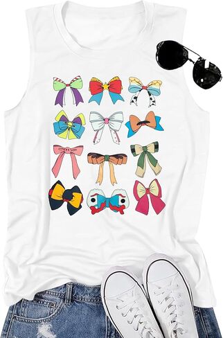 ALLTB Magic Tank Tops Women Princess Shirt Magical Bow Vest Tee Summer Vacation Castle Graphic Sleeveless Tops in Kuwait