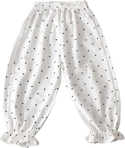 Flower Printed Harem Bloomers for Toddler Big Kid Elastic Waist Ruffle Hem Cute Girls Comfy Lounge Trousers 12M-13Y in Kuwait