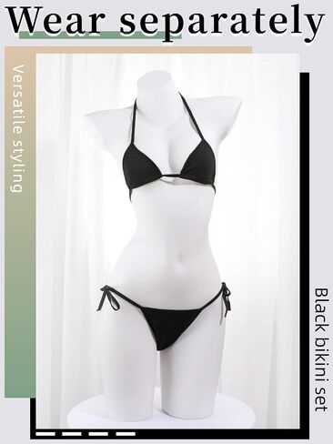 Sexy Gray Hoodie with Black Bikini, Breast-Exposing Hooded Pullover, One Size Fits US S-M, Please Refer to Size Chart in Kuwait
