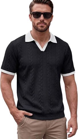 Polo Shirts for Men Quick Dry Lightweight Breathable Short Sleeve Moisture Wicking Athletic Fit Performance Tops in Saudi Arabia