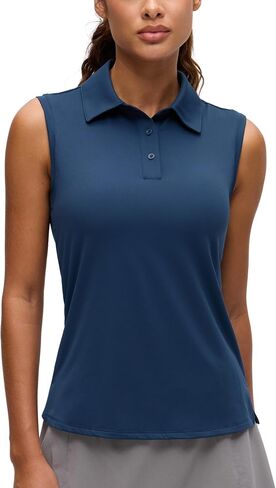 CRZ YOGA Golf Polo Shirts Sleeveless for Women UPF 50+ - Sun Protection Tennis Athletic Collared Tanks Lightweight Quick Dry in Kuwait