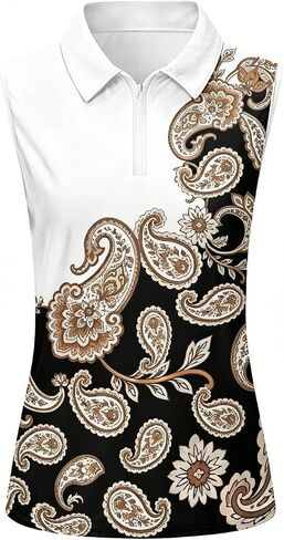 Women's Sleeveless Golf Polo Shirts Zip Quick Dry Lightweight Wicking Athletic Shirts Tank Tops for Women. in Saudi Arabia