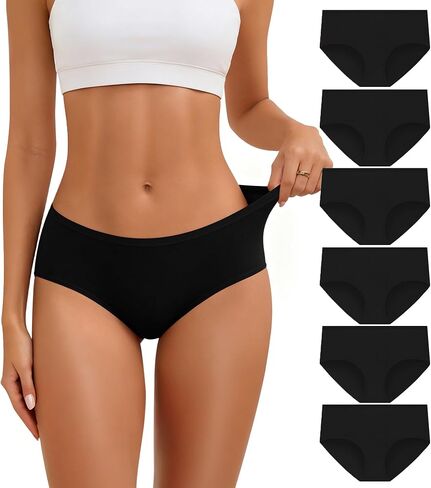 Womens Underwear Cotton Hipster Panties Soft Stretch Breathable Full Coverage Ladies Briefs 6-Pack in Saudi Arabia