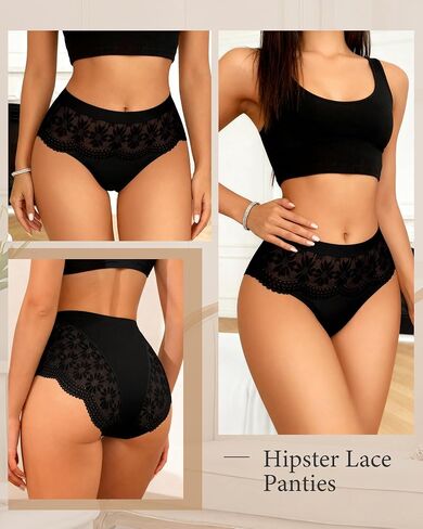 MEIYATING Women's Underwear Lace 5 Pack, Bikini Sexy Cheeky Ladies Hipster Panties Comfortable Briefs in Kuwait