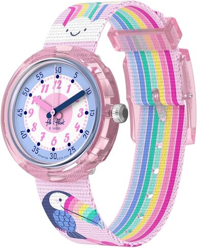 Flik Flak Girls Kids Watch Casual Pink Bio-sourced Quartz Waterproof Toucans Treasures in Kuwait