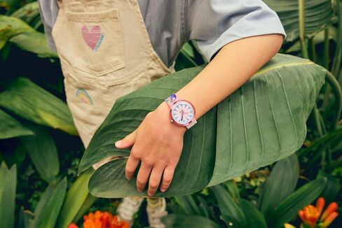 Flik Flak Girls Kids Watch Casual Pink Bio-sourced Quartz Waterproof Toucans Treasures in Kuwait
