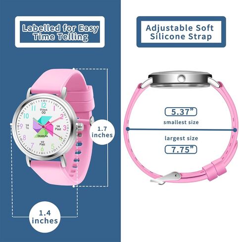 Blisshour Kids Watch Analog Waterproof, Pinwheel Learning Watch for Kids 8-12, Teacher Watches for Boys Ages 5-7 6-8, Easy to Read Educational Girls Watches in Saudi Arabia