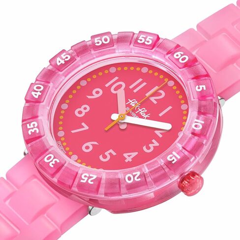 Flik Flak Girl Kids Watch Casual Pink Polymer Quartz Waterproof Pink Splash in Kuwait