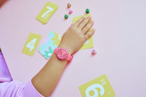 Flik Flak Girl Kids Watch Casual Pink Polymer Quartz Waterproof Pink Splash in Kuwait