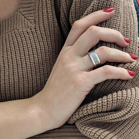 Silverly 9mm Bali Rope Thumb Rings for Women and Men - 925 Sterling Silver Chunky Rings - Wide Band for Men - Scrollwork Design - Couples Promise Ring in Kuwait