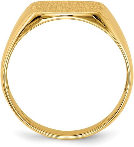 Solid 14k Yellow Gold Men's Signet Engravable Plate Ring (4 to 12.7mm) in Kuwait