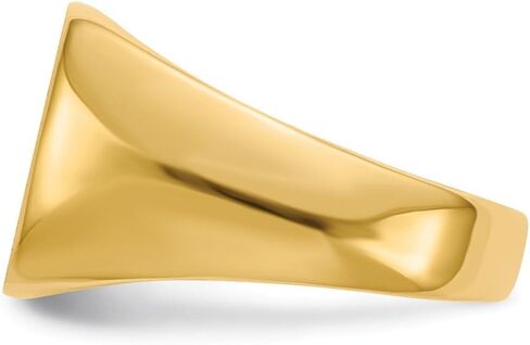 Solid 14k Yellow Gold Men's Signet Engravable Plate Ring (4 to 12.7mm) in Kuwait