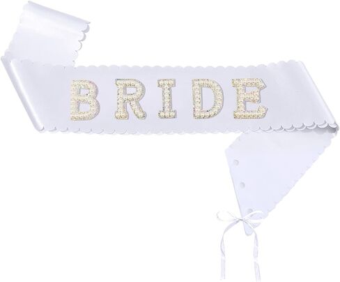 Bride Sash, Bride To Be Sash, Bridal Pearl Satin Sashes, Brides Sashes Bachelorette Party, Bridal Gifts for Bachelorette Party, Bridesmaid Accessories Brides Decorations for Bridesmaid gifts in Saudi Arabia