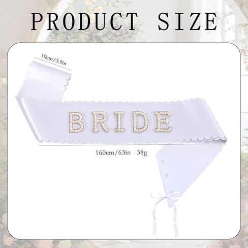 Bride Sash, Bride To Be Sash, Bridal Pearl Satin Sashes, Brides Sashes Bachelorette Party, Bridal Gifts for Bachelorette Party, Bridesmaid Accessories Brides Decorations for Bridesmaid gifts in Saudi Arabia