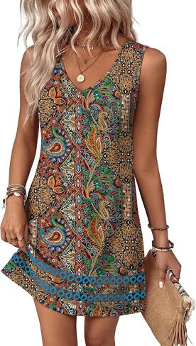 Summer Dresses for Women 2026 V Neck Sleeveless Lace Boho Dress Elegant Classy Spring Beach Vacation Outfits in Kuwait