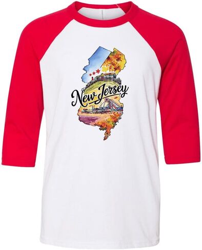 Fall in New Jersey Kids Three-Quarter Raglan Sleeve Baseball Shirt Youth in Saudi Arabia