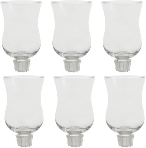 Koyal Wholesale Candelabra Hurricane Glass Shades, Bulk Set of 6 Peg Votive Holders (Clear, 5-Inch) in Saudi Arabia