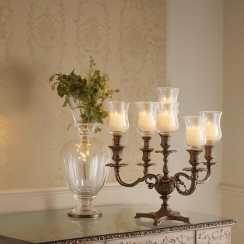 Koyal Wholesale Candelabra Hurricane Glass Shades, Bulk Set of 6 Peg Votive Holders (Clear, 5-Inch) in Saudi Arabia