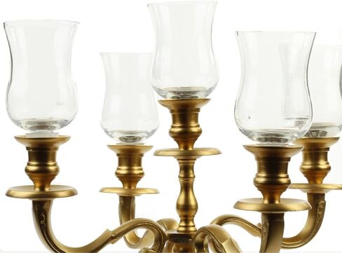 Koyal Wholesale Candelabra Hurricane Glass Shades, Bulk Set of 6 Peg Votive Holders (Clear, 5-Inch) in Saudi Arabia