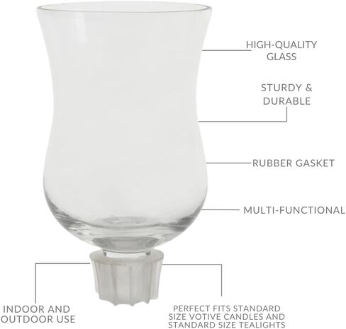 Koyal Wholesale Candelabra Hurricane Glass Shades, Bulk Set of 6 Peg Votive Holders (Clear, 5-Inch) in Saudi Arabia