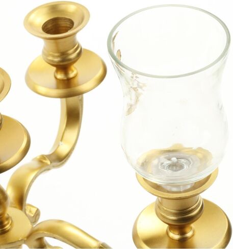 Koyal Wholesale Candelabra Hurricane Glass Shades, Bulk Set of 6 Peg Votive Holders (Clear, 5-Inch) in Saudi Arabia